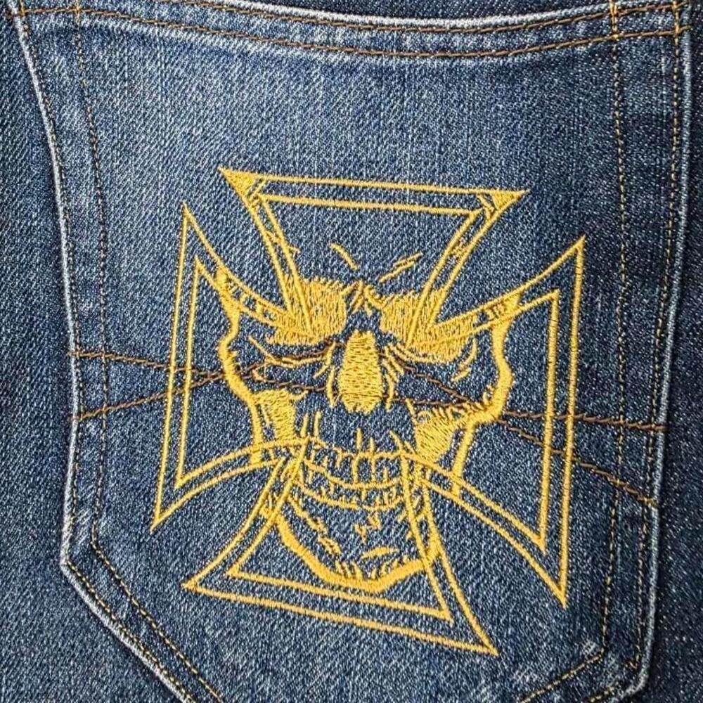 Vintage Custom Made Skull Cross Aeropostale Denim Jeans (34x32)